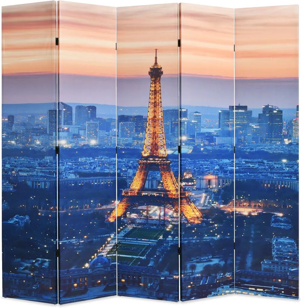 vidaXL Biombo dobrável Paris à noite 200x170 cm