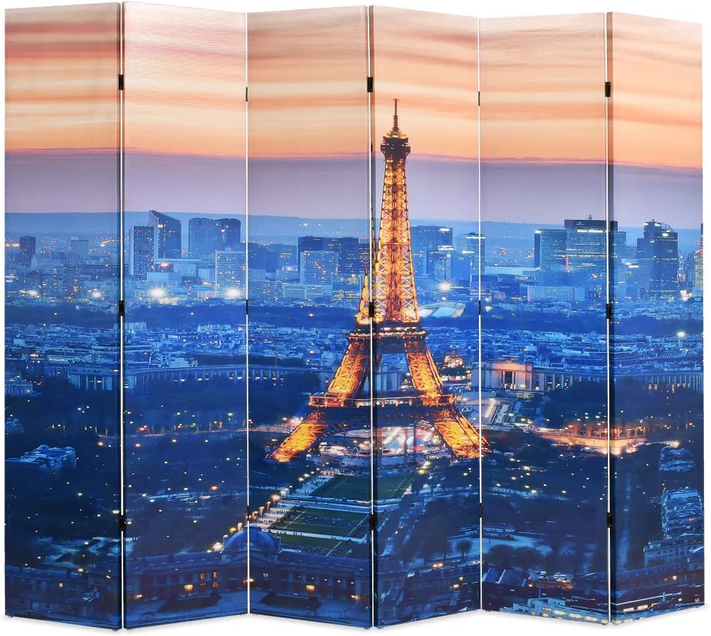 vidaXL Biombo dobrável Paris à noite 228x170 cm