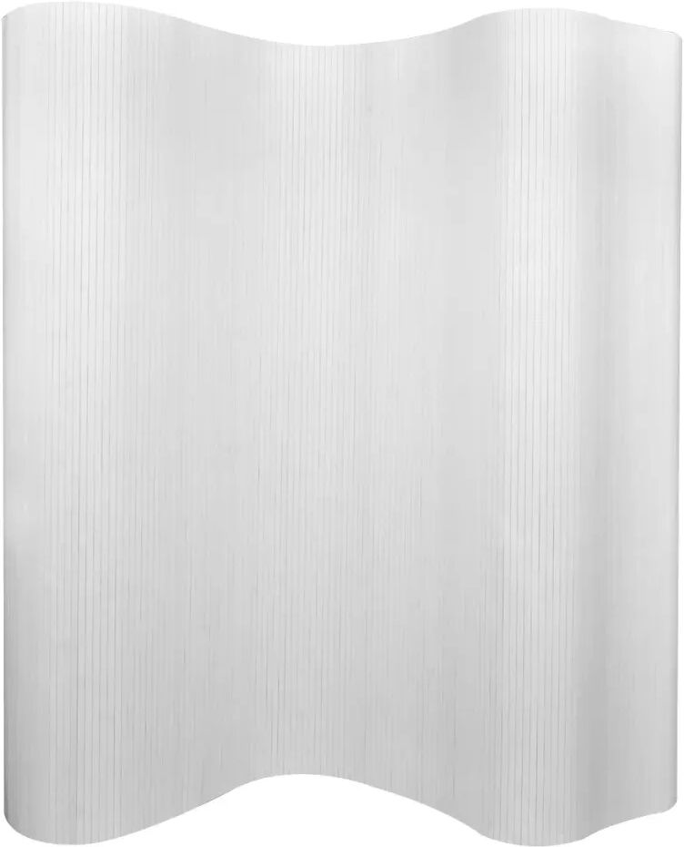 vidaXL Biombo/divisória de sala 250x165 cm bambu branco