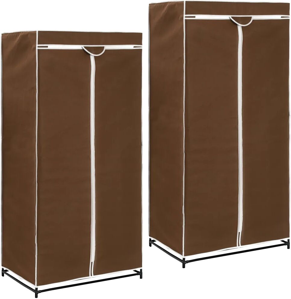 vidaXL Roupeiros 2 pcs 75x50x160 cm castanho