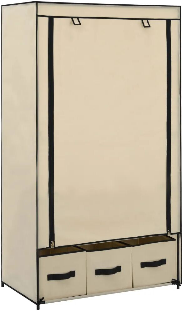 vidaXL Roupeiro 87x49x159 cm tecido cor creme