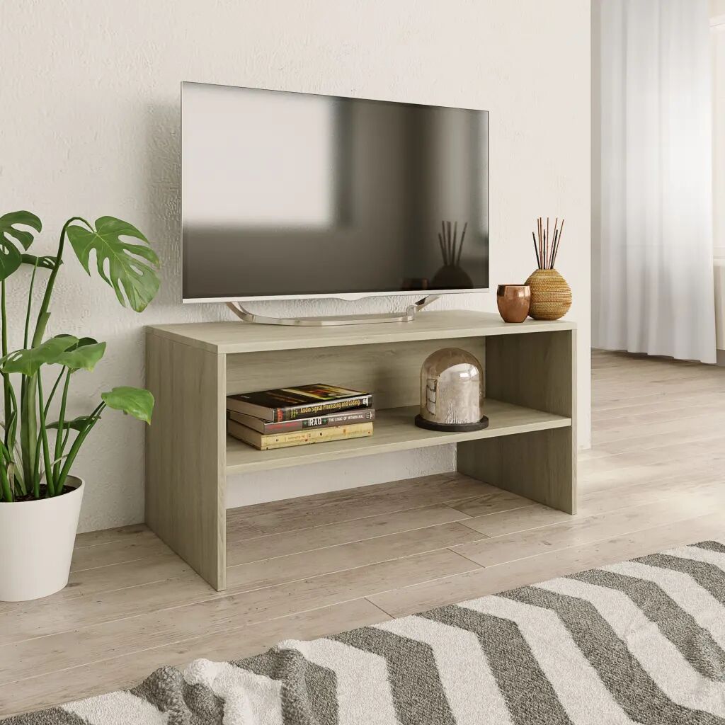 vidaXL Móvel de TV 80x40x40 cm contraplacado carvalho sonoma