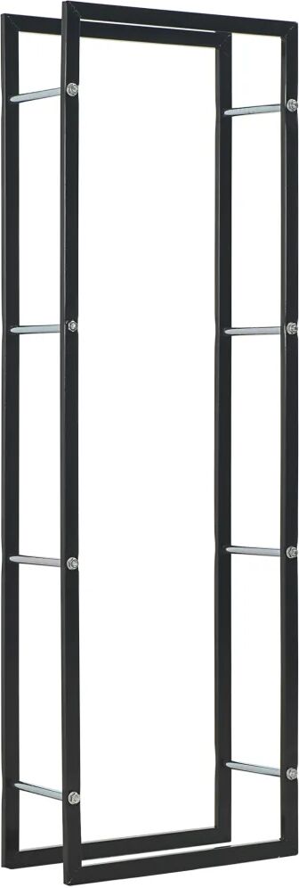 vidaXL Suporte para lenha 50x20x150 cm aço preto