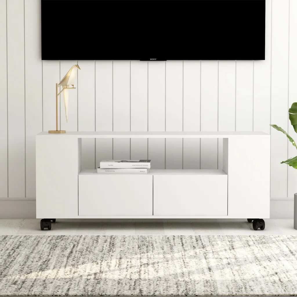 vidaXL Móvel de TV 120x35x43 cm contraplacado branco