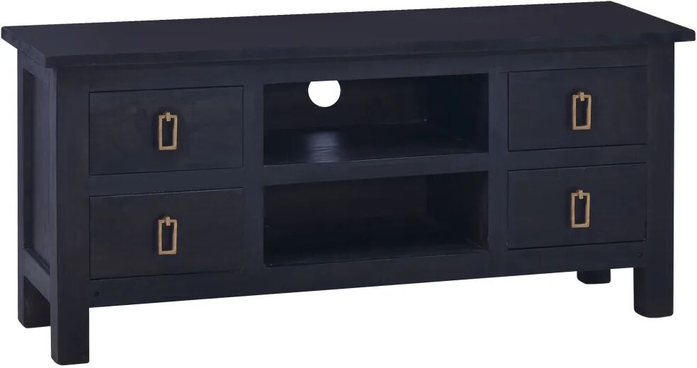 vidaXL Móvel de TV 100x30x45 cm mogno maciço castanho café preto-claro