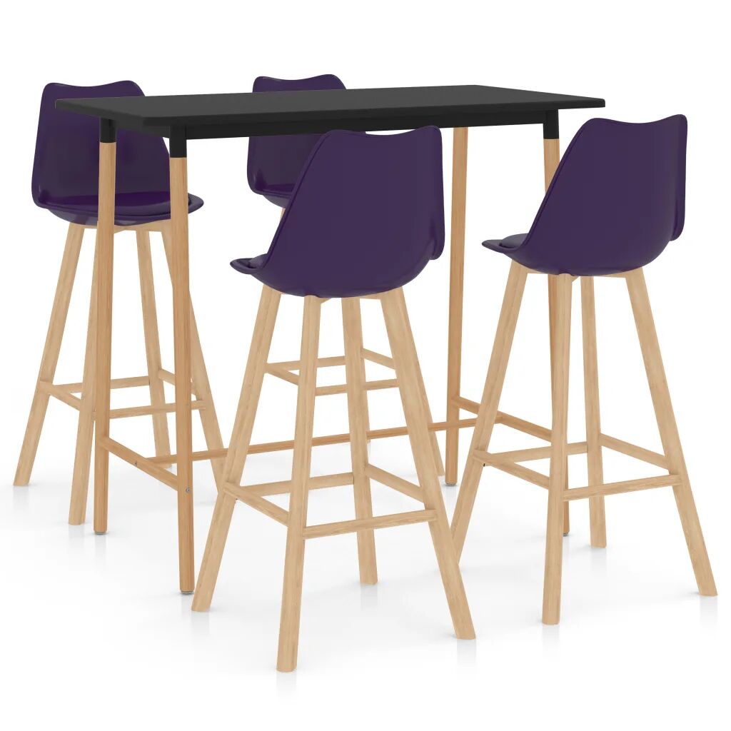 vidaXL 5 pcs conjunto de bar roxo