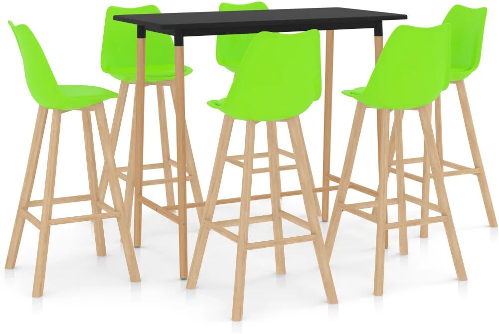 vidaXL 7 pcs conjunto de bar verde