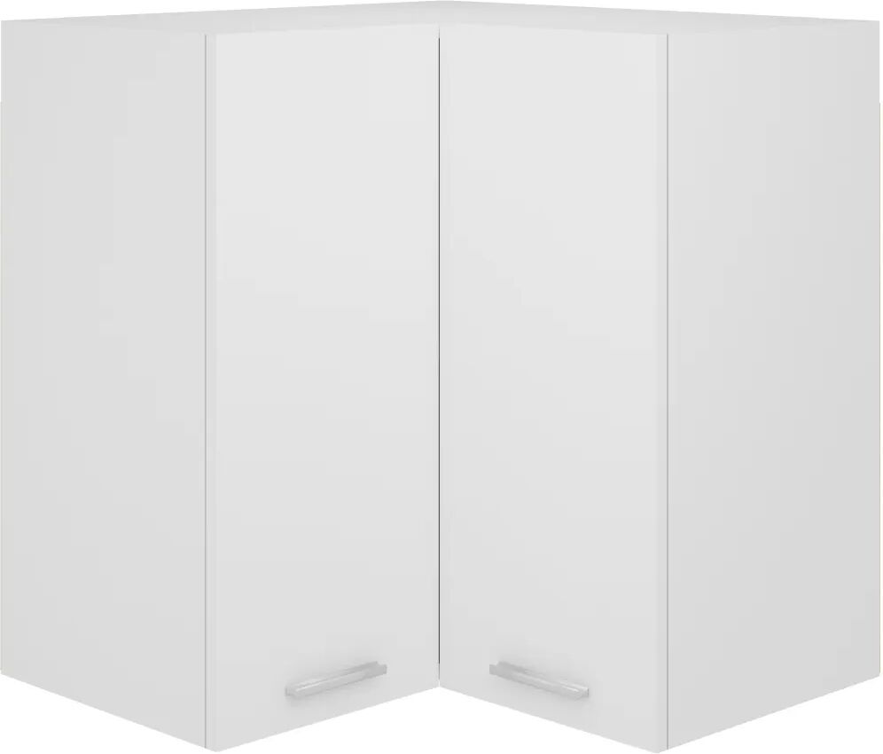 vidaXL Armário de canto parede 57x57x60 cm contraplacado branco