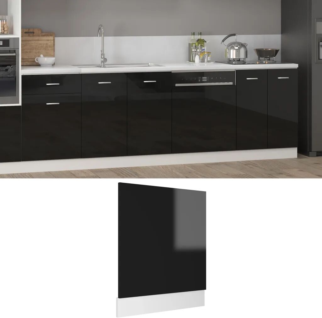 vidaXL Painel máquina de lavar louça 59,5x3x67 cm contraplacado preto