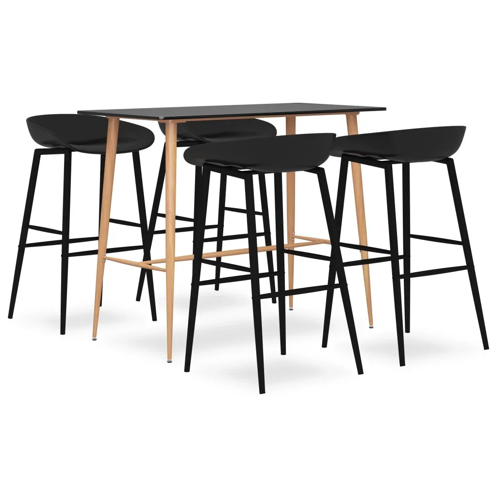 vidaXL 5 pcs conjunto de bar preto