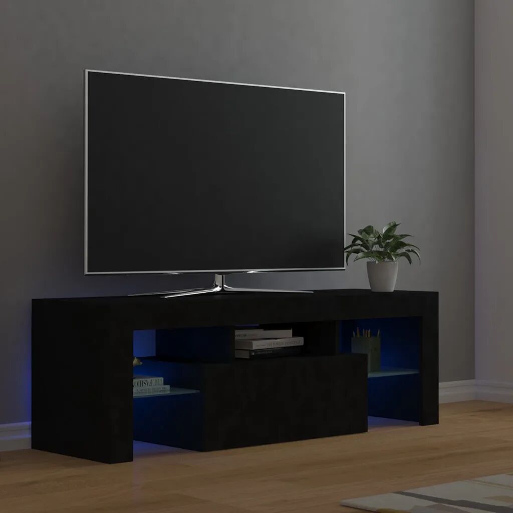 vidaXL Móvel de TV com luzes LED 120x35x40 cm preto