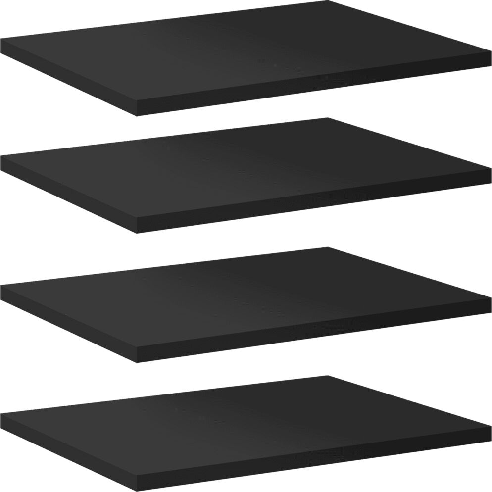 vidaXL Prateleiras para estante 4 pcs 40x30x1,5cm contraplacado preto