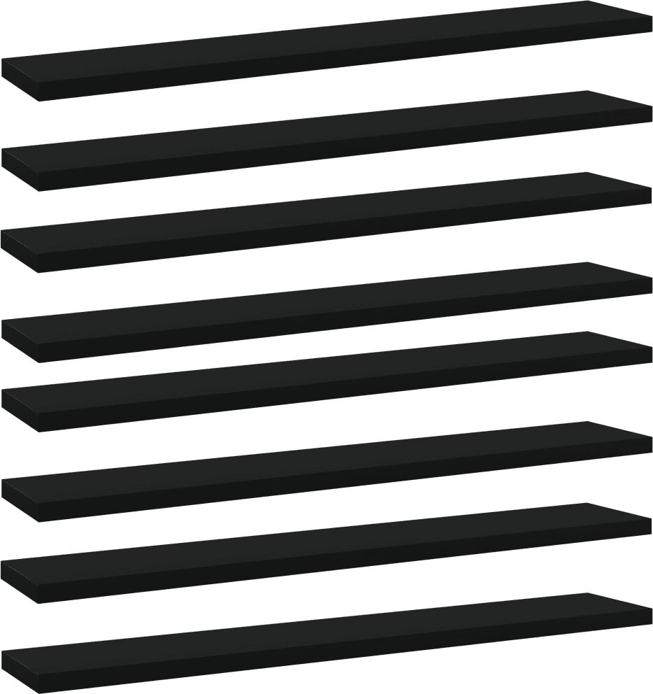 vidaXL Prateleiras para estante 8 pcs 60x10x1,5cm contraplacado preto