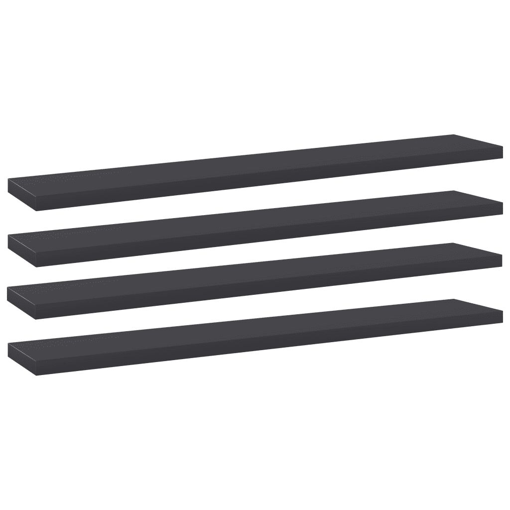 vidaXL Prateleiras para estante 4 pcs 60x10x1,5cm contraplacado cinza