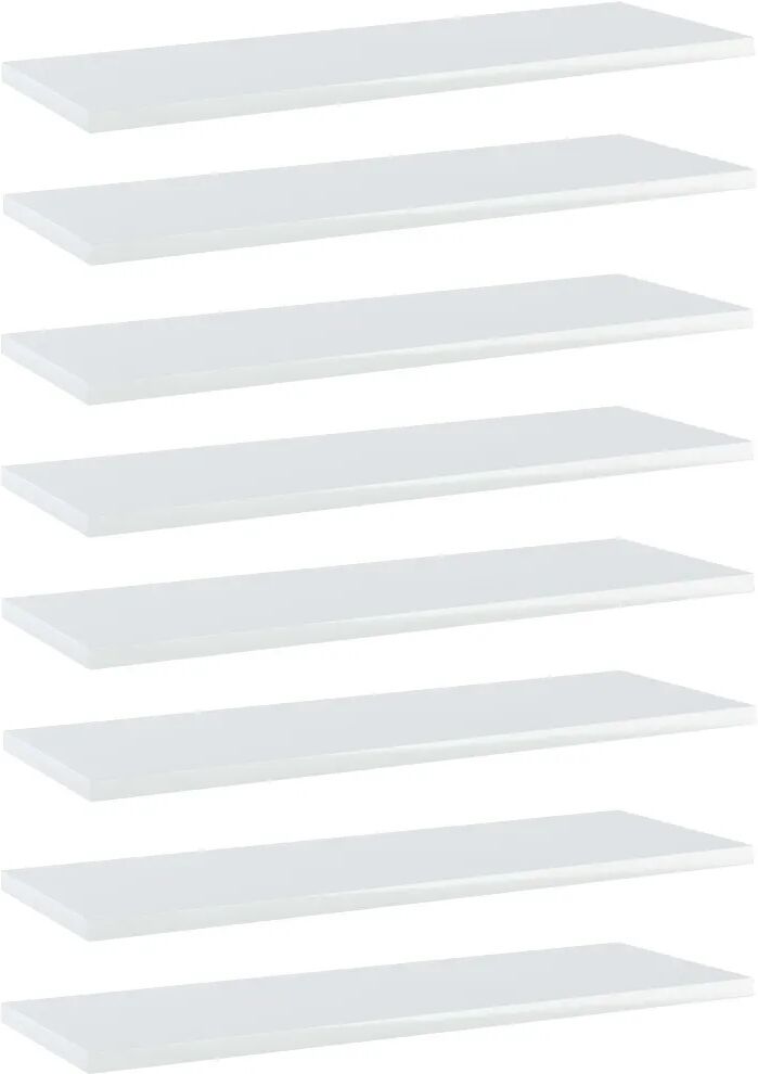 vidaXL Prateleiras para estante 8 pcs 60x20x1,5cm contraplacado branco