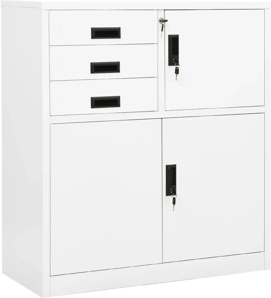 vidaXL Armário de escritório 90x40x102 cm aço branco