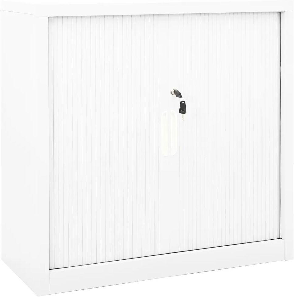 vidaXL Armário com porta deslizante aço 90x40x90 cm branco