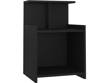 Vidaxl Mesa de Cabeceira (Preto - Aglomerado - 40x35x60 cm)