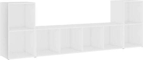 Vidaxl Móvel de TV 3 Peças (142.5x35x36.5 cm - Madeira Contraplacada - Branco)