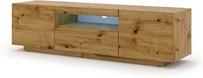 ‎bim Furniture Móvel TV Aura com LED (‎150x37x42 cm - Placa Laminada - Castanho)