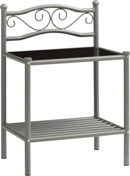 Vidaxl Conjunto de 2 Mesa de Cabeceira 325085 (Preto - Metal - 43x33x65 cm)