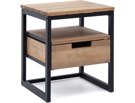 Box Furniture Mesa de Cabeceira iCub Vintage (Preto - Madeira - 40x40x47 cm)