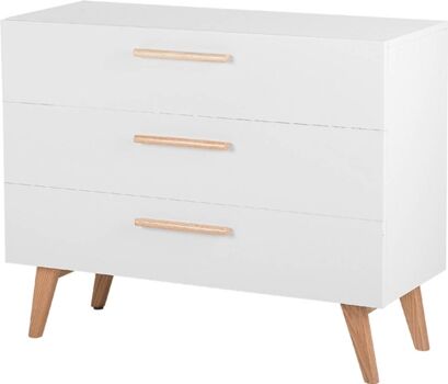 Beliani Cómoda Salem 3 Gavetas (Branco - MDF - 40x100x83 cm)