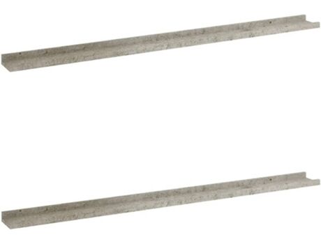 Vidaxl Prateleira de Parede 2 Peças (Cinzento Cimento - MDF - 115x9x3 cm)