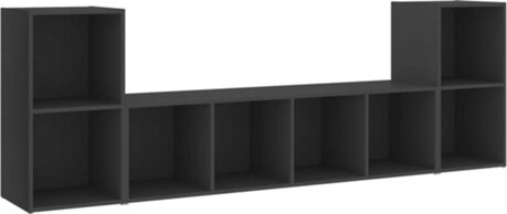 Vidaxl Móvel de TV 3 Peças (142.5x35x36.5 cm - Madeira Contraplacada - Cinzento)