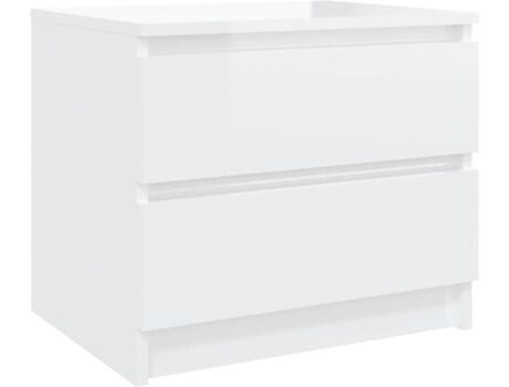 Vidaxl Mesa de Cabeceira (Branco - Aglomerado - 50x39x43,5 cm)