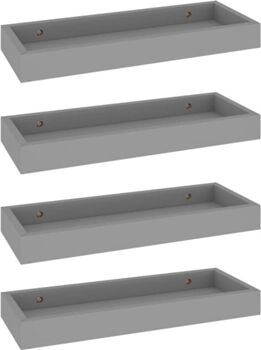 Vidaxl Prateleira de Parede Loggia 4 Peças (Cinzento - MDF - 40x15x4 cm)