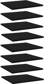 Vidaxl Prateleiras 8 Peças (Preto - Madeira Aglomerada - 40 x 40 x 1.5 cm)