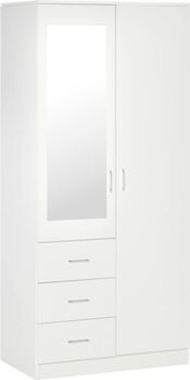 Homcom Roupeiro 831-426 (Melamina - Branco - 80x50x180 cm)