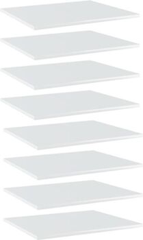 Vidaxl Prateleiras 8 Peças (Branco - Madeira Aglomerada - 60 x 50 x 1.5 cm)