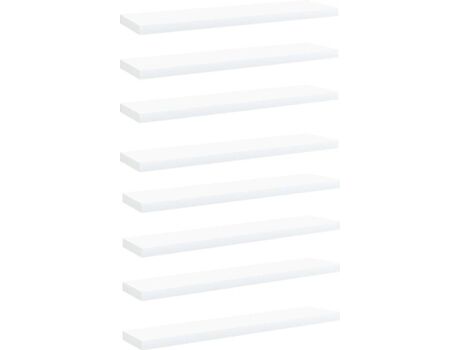 Vidaxl Prateleiras 8 Peças (Branco - Madeira Aglomerada - 40 x 10 x 1.5 cm)