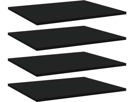 Vidaxl Prateleiras 4 Peças (Preto - Madeira Aglomerada - 60 x 50 x 1.5 cm)