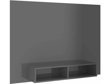 Vidaxl Móvel de TV (135x23.5x90 cm - Madeira Contraplacada - Cinzento Brilhante)