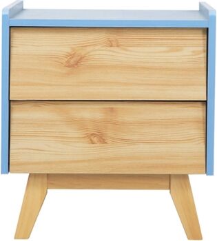 Thinia Home Mesa de Cabeceira Aura (Azul - Aglomerado - 45x40x50 cm)