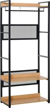 Homcom Cabide Preto (Metal - 80x40x190 cm)