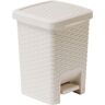 Coș cu pedale pentru baie Addis Rattan Pedal Bin Calico, 6 l, crem alb