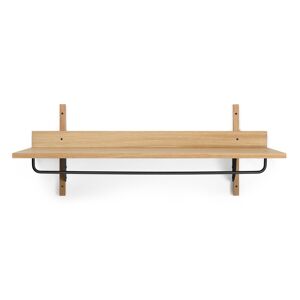 Ferm Living - Sector Rack Shelf Oak / Black Brass - Träfärgad - Vägghyllor - Mdf/metall/trä