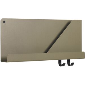 Muuto - Folded Shelves Small, Olive - Svart - Hyllor & Hyllsystem - Metall