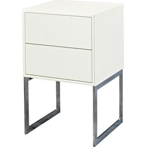 Englesson - Line 6728db White / Chrome - Sängbord - Vit - Mdf/metall/trä