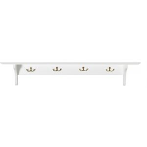 Oliver Furniture - Seaside Shelf With Hooks 90 Cm - Vit - Vit - Hatthyllor Och Skohyllor