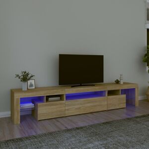 vidaXL Tv-bänk med LED-belysning sonoma ek 215x36,5x40 cm