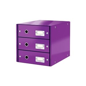 Förvaringslåda 3 lådor   Leitz 6048 WOW   lila metallic
