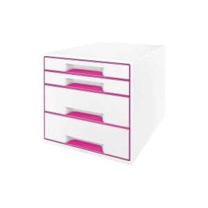 Förvaringslåda 4 lådor   Leitz 5213 WOW   vit/rosa metallic