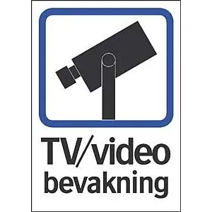 Dekal TV/Video bevakning självhäftande A5