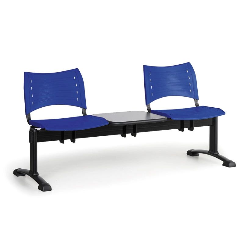 B2B Partner Plastová lavice do čakární visio, 2-sedadlo + stolík, modrá, čierne