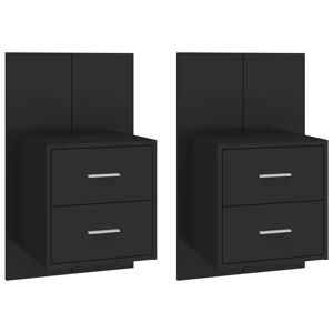 17 Stories Jaiceon Wall-mounted Bedside Cabinet black 80.0 H x 48.6 W x 31.1 D cm